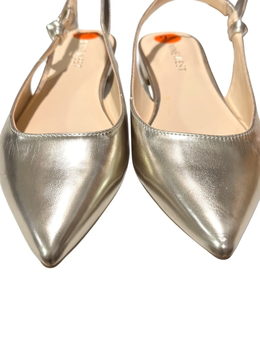 Nine West Gold Metallic Pointed Slingback Flats - Picture 3 of 7